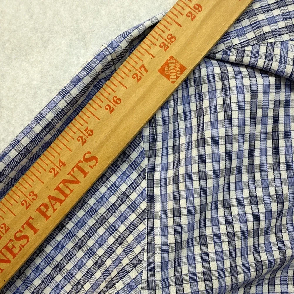 UNTUCKit   Durif WF Reg Fit Men's‎ XXXL  Long Sleeve Button Up Blue Plaid 01096 - Picture 8 of 13